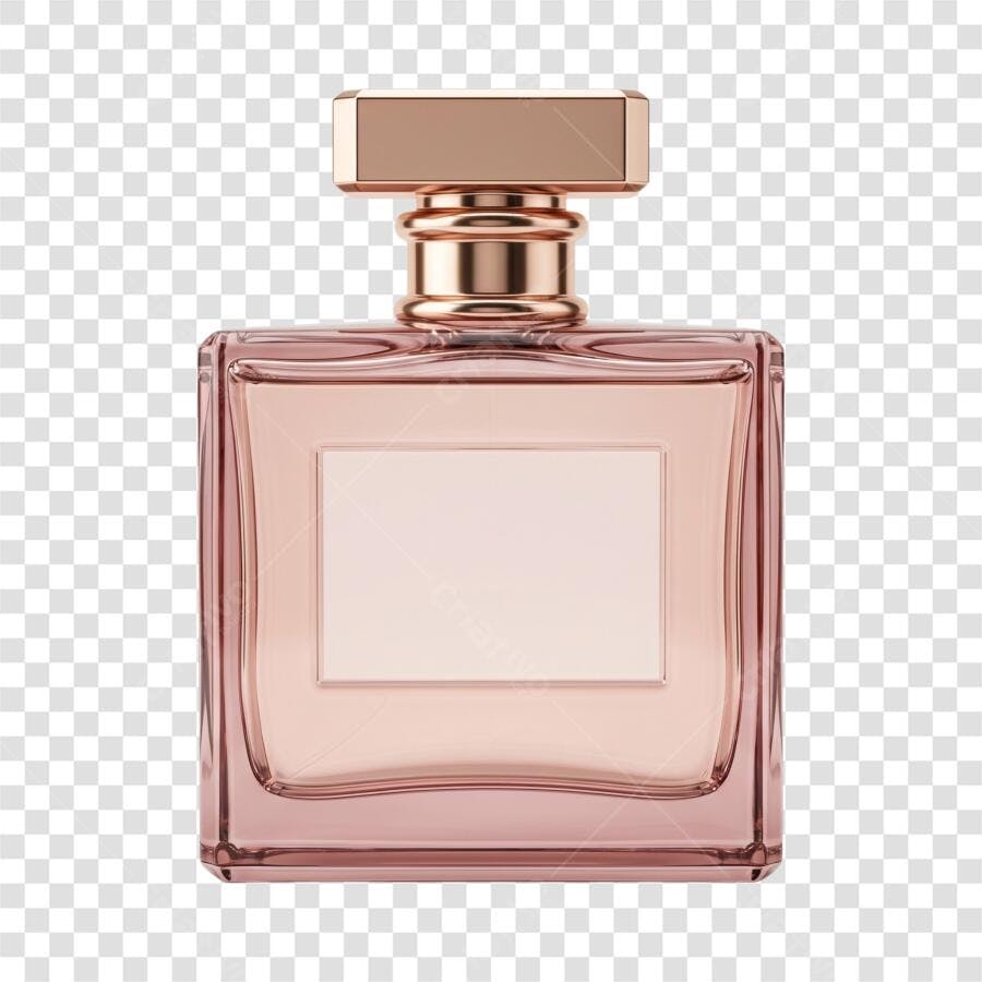 Foto Recortada Frasco Perfume Rosa Dourado PNG Fundo Transparente