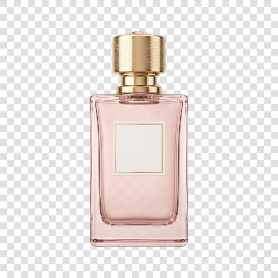Foto Recortada Frasco Perfume Rosa Dourado PNG Fundo Transparente