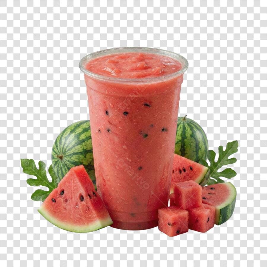 Foto Recortada Suco Melancia Copo Fundo Transparente