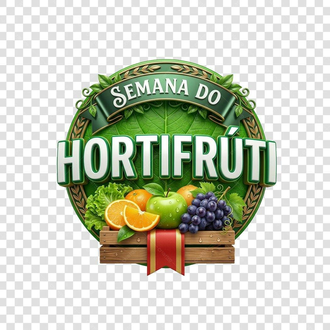Logo Semana do Hortifrúti Frutas Legumes PNG Fundo Transparente