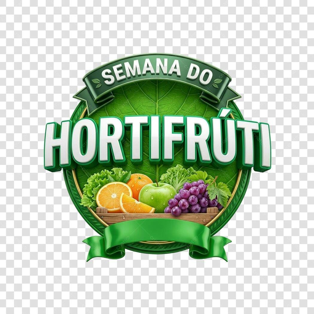 Logo Semana do Hortifrúti Frutas Legumes PNG Fundo Transparente