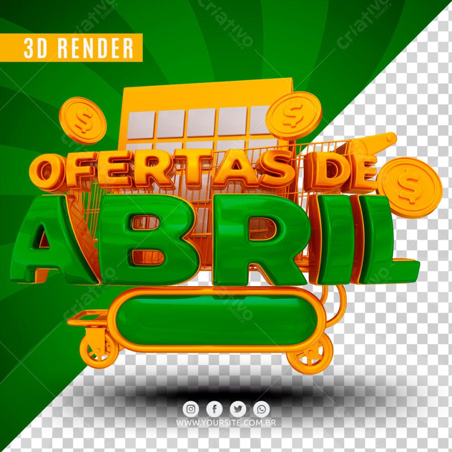 Ofertas de Abril Varejo Marketing Digital PSD Editável