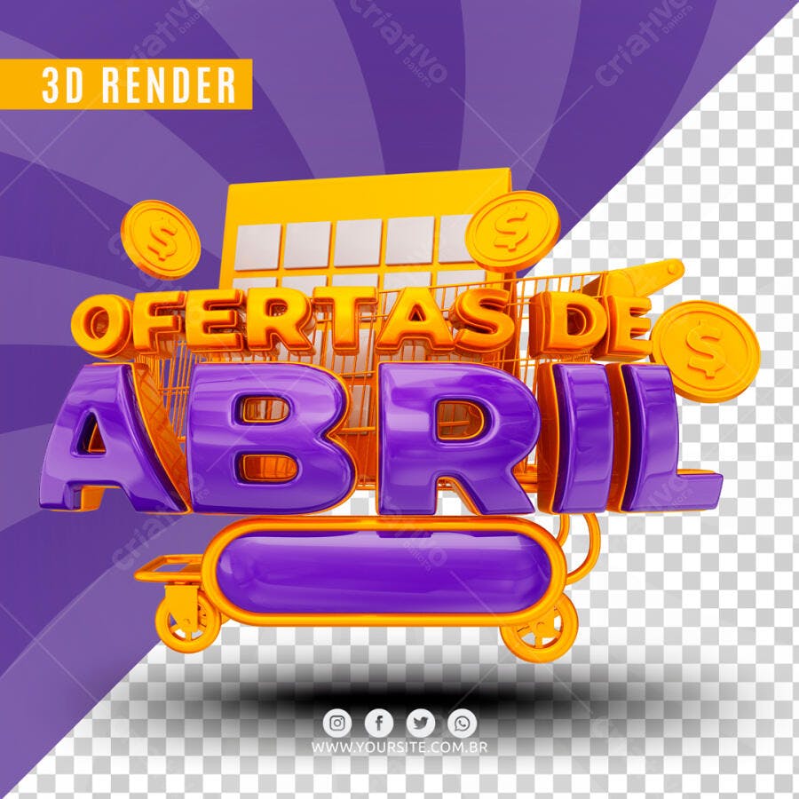 Ofertas de Abril Varejo Marketing PSD Editável