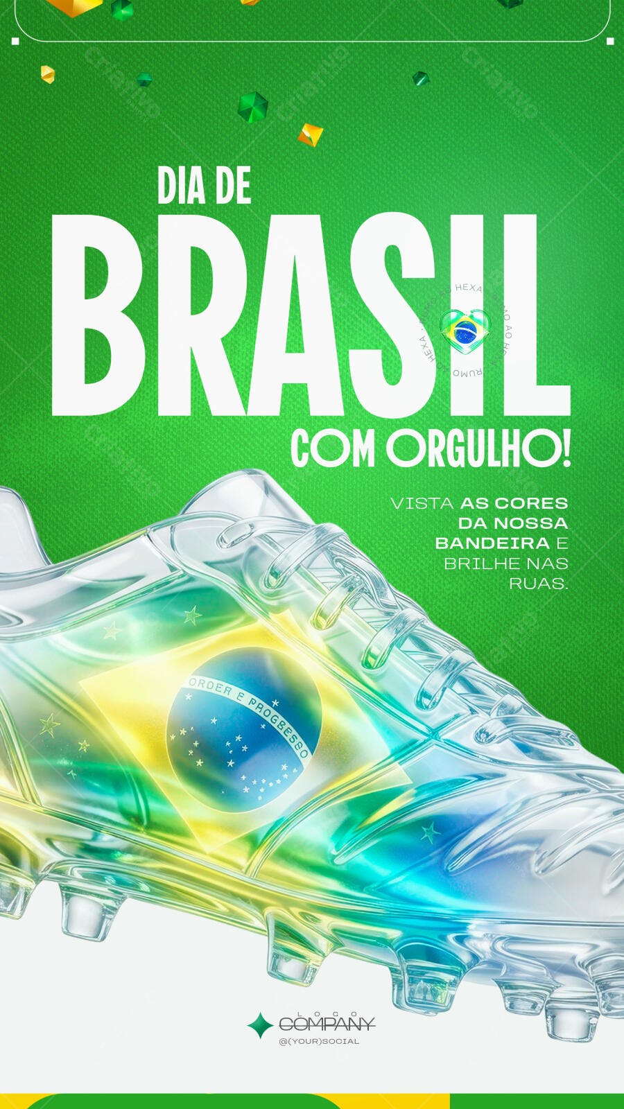 Post Dia de Brasil Copa do Mundo PSD Editável
