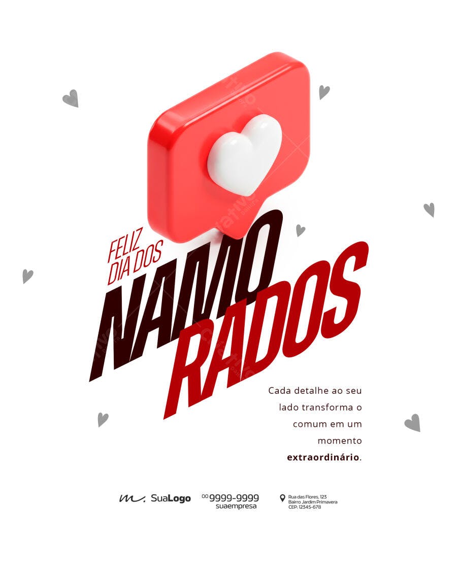 Post Dia dos Namorados 12 de Junho PSD Editável