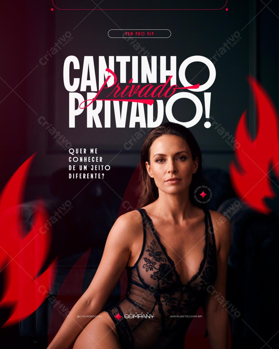 Post Instagram Cantinho Privado Sexy PSD Editável
