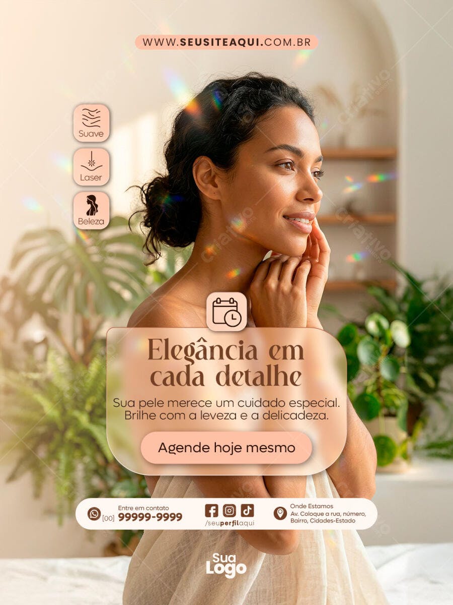 Post Instagram Clínica Estética Beleza PSD Editável