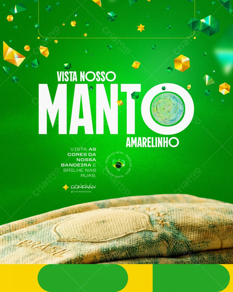 Post Instagram Copa do Mundo Brasil PSD Editável