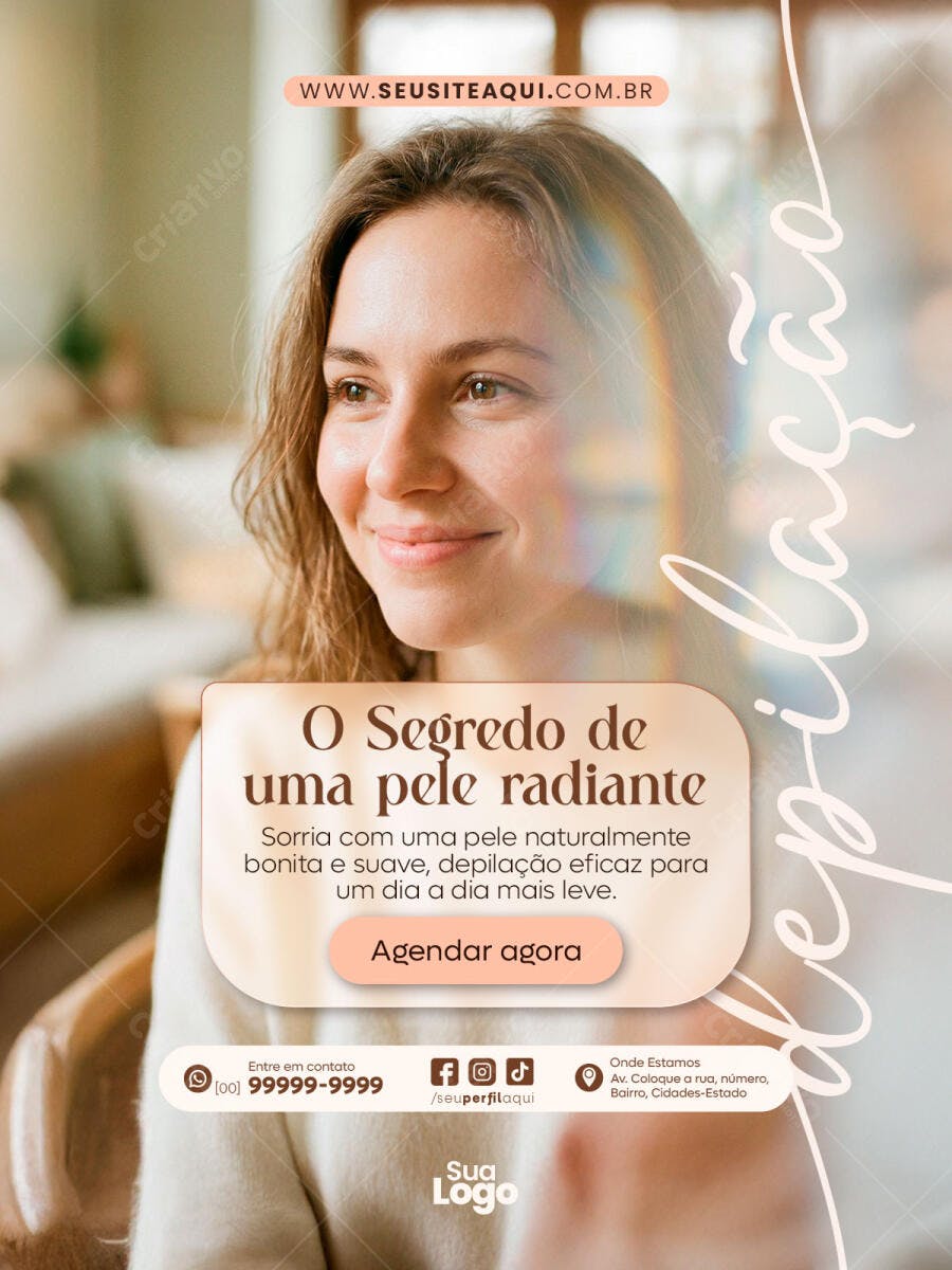 Post Instagram Depilação Estética Beleza PSD Editável