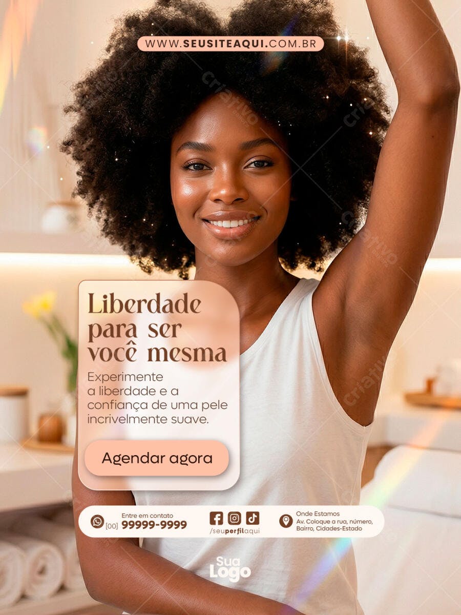 Post Instagram Depilação Estética Feminina PSD Editável