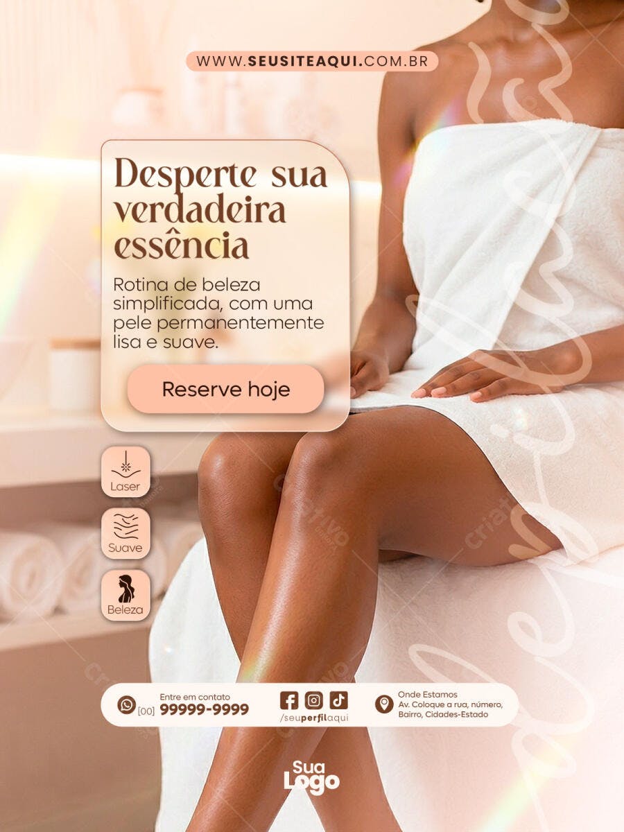 Post Instagram Estética Depilação Laser PSD Editável