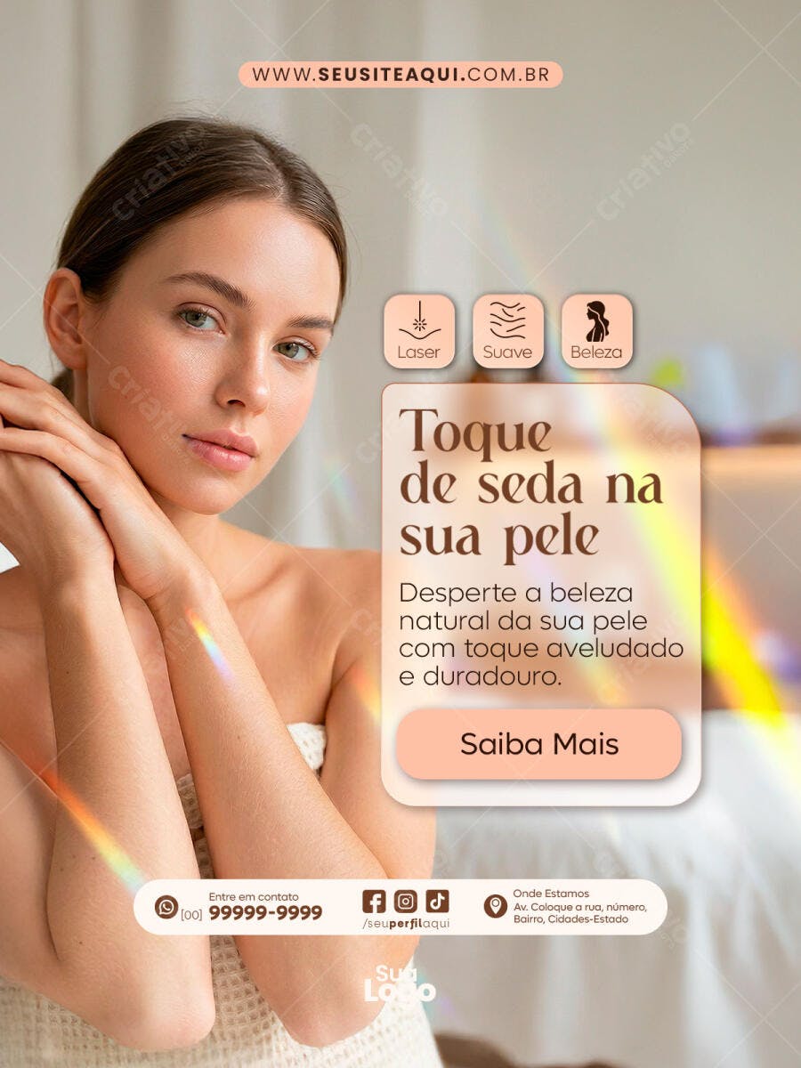 Post Instagram Estética Laser Beleza PSD Editável