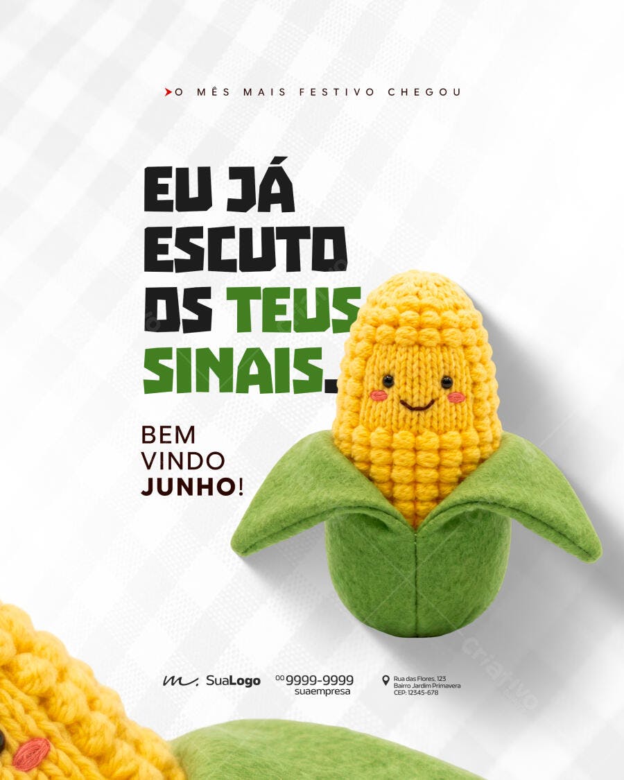 Post Instagram Festa Junina Arraial Junho PSD Editável