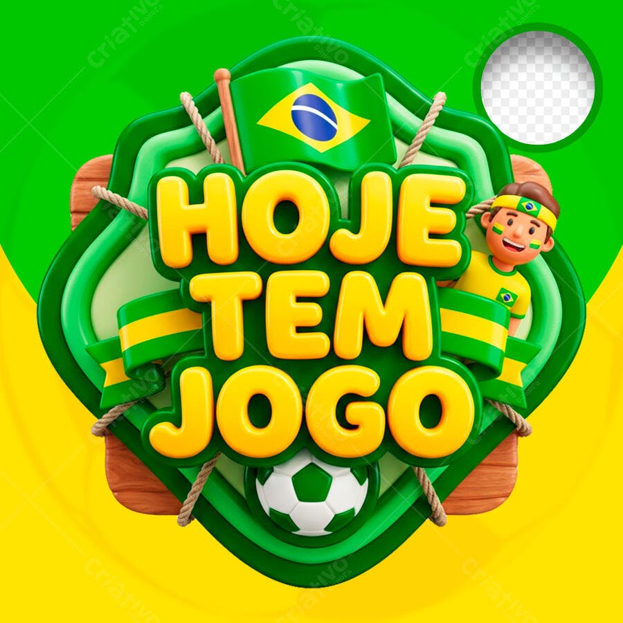 Selo 3D Destaque Copa do Mundo Brasil PNG Transparente