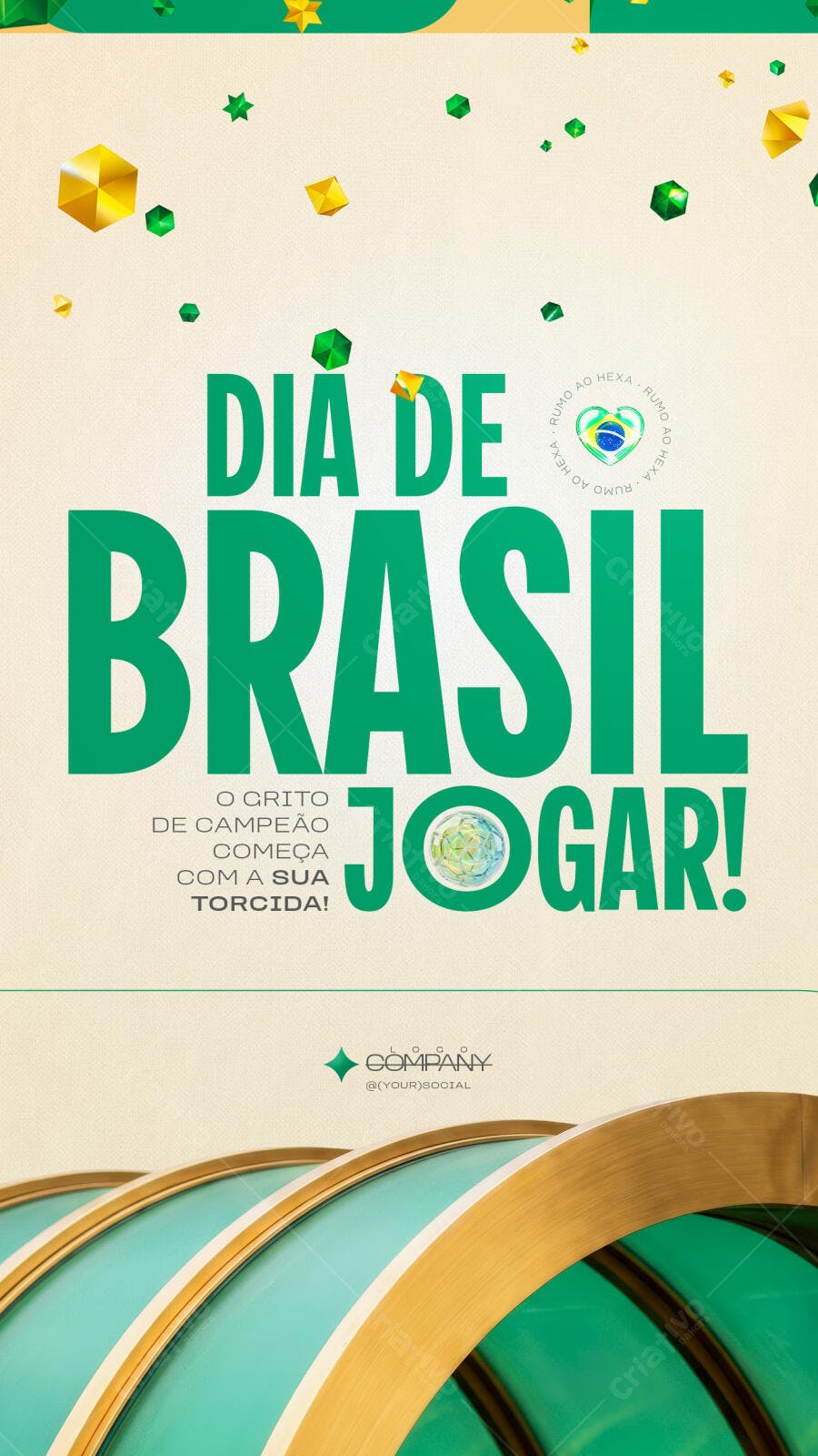 Story Dia de Brasil Jogar Copa PSD Editável