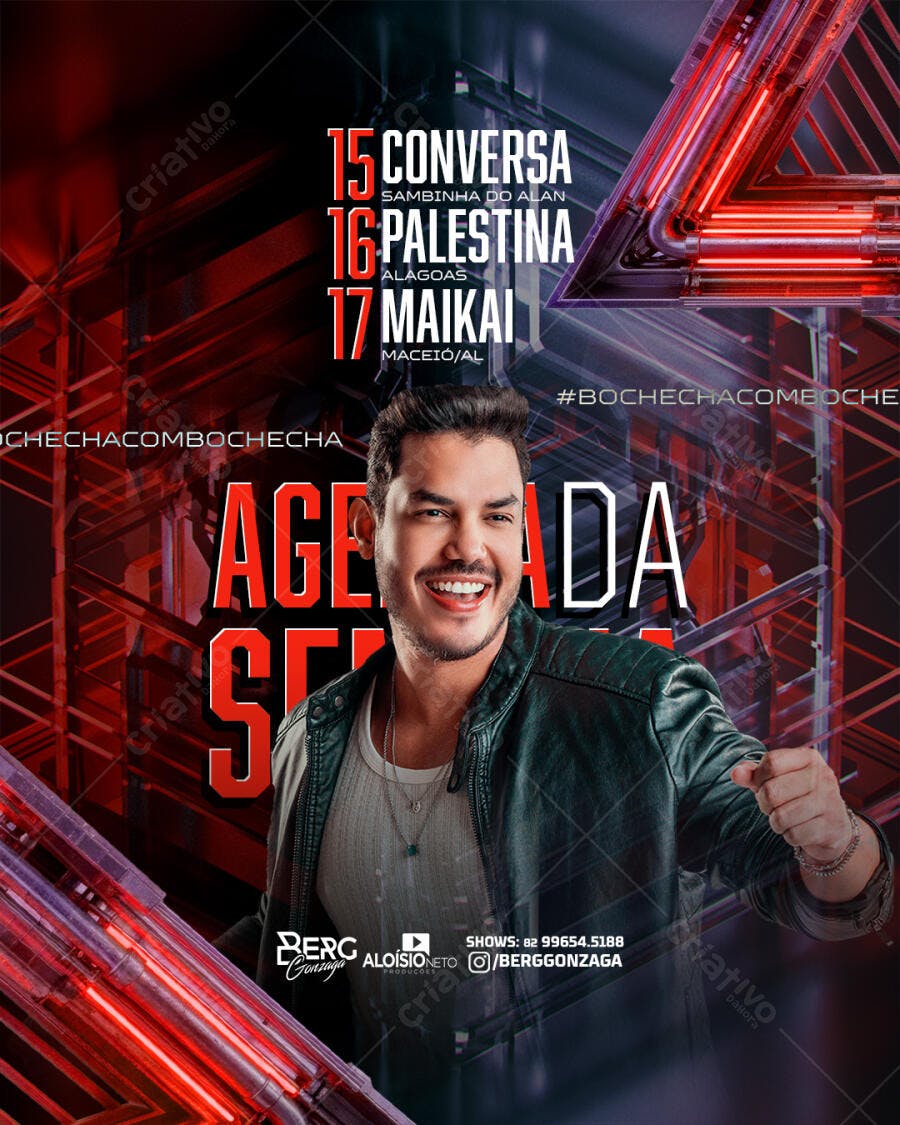Agenda Semanal Show Cantor Sertanejo PSD Editável