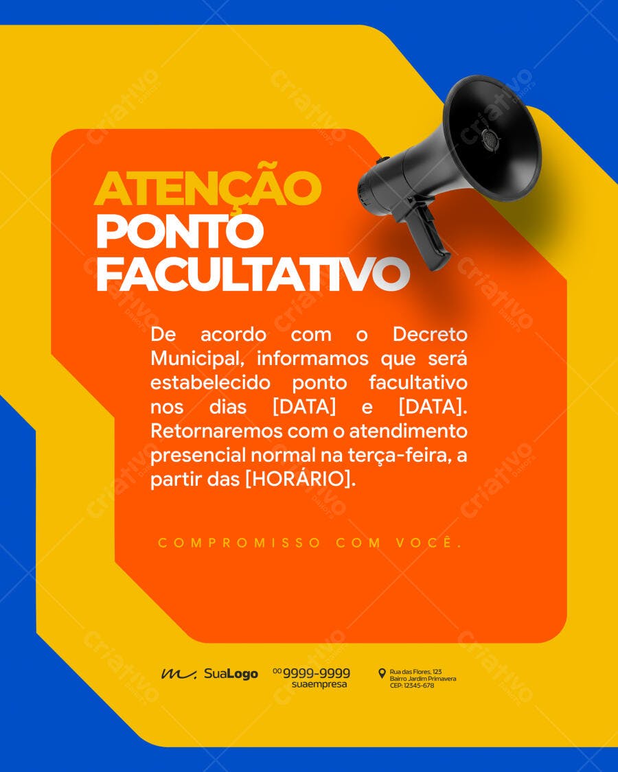 Comunicado Ponto Facultativo Empresa PSD Editável
