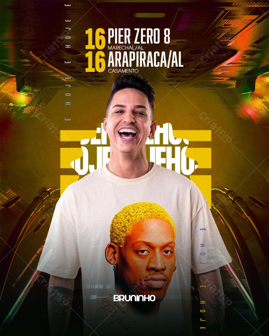Flyer Balada Festa Casamento Bruninho PSD Editável