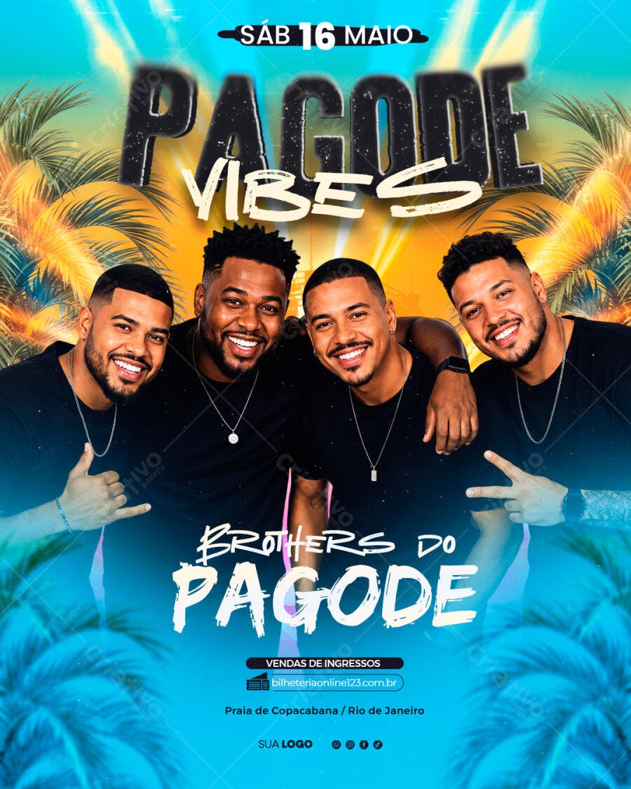 Flyer Pagode Vibes Brothers do Pagode PSD Editável