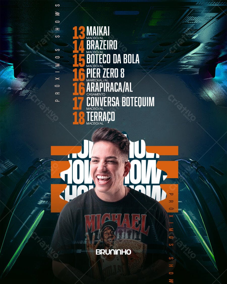 Flyer Próximos Shows Artista Eventos PSD Editável