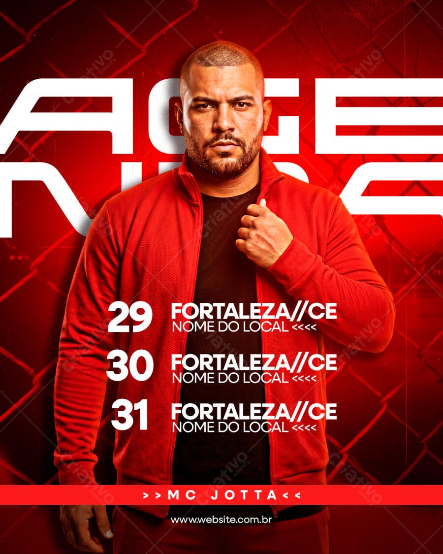 Post Agenda Show Evento Musical PSD Editável