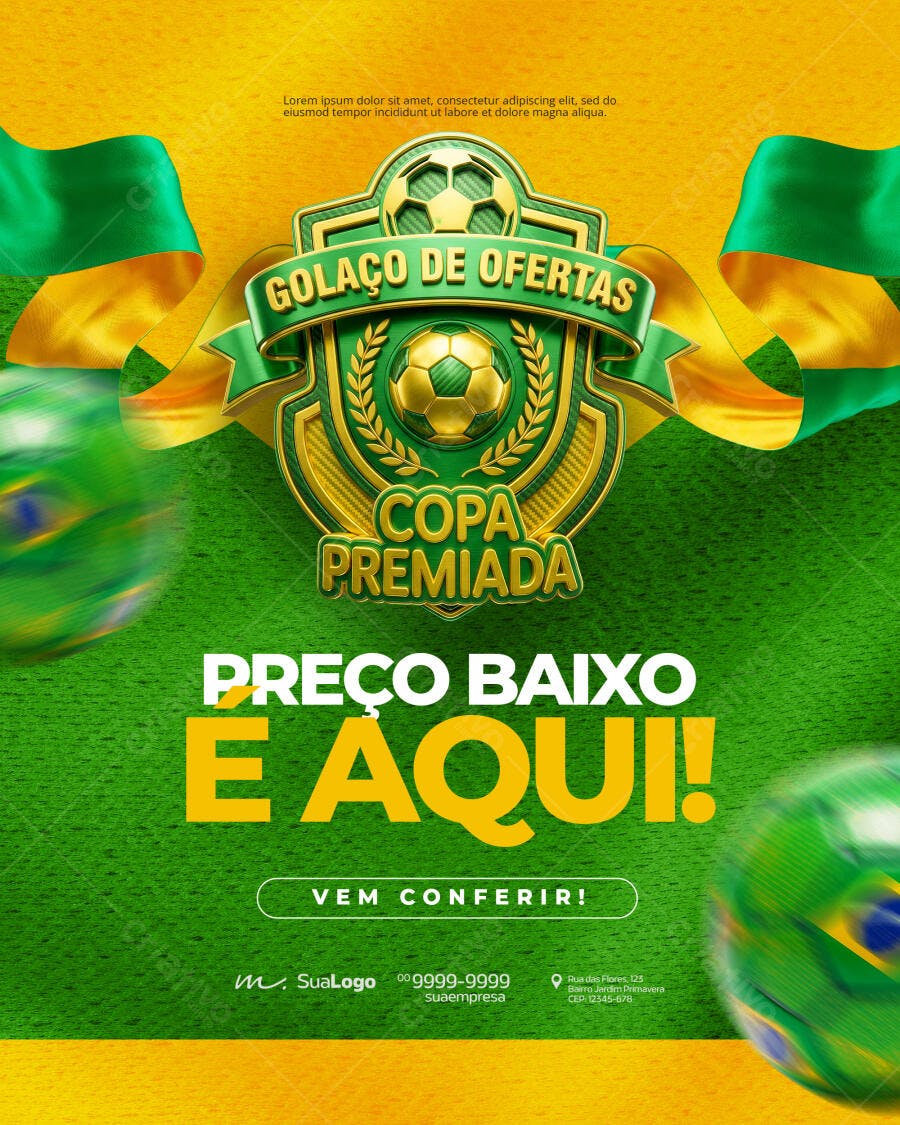 Post Instagram Copa do Mundo Ofertas PSD Editável