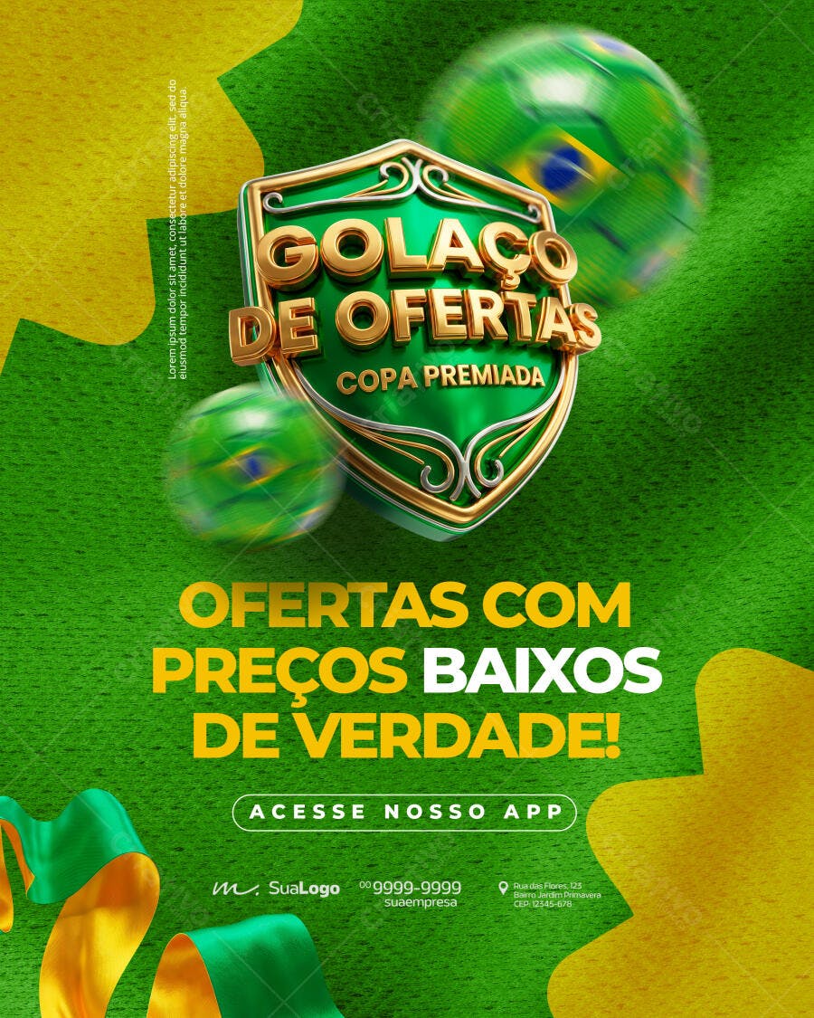 Post Instagram Copa do Mundo Ofertas PSD Editável