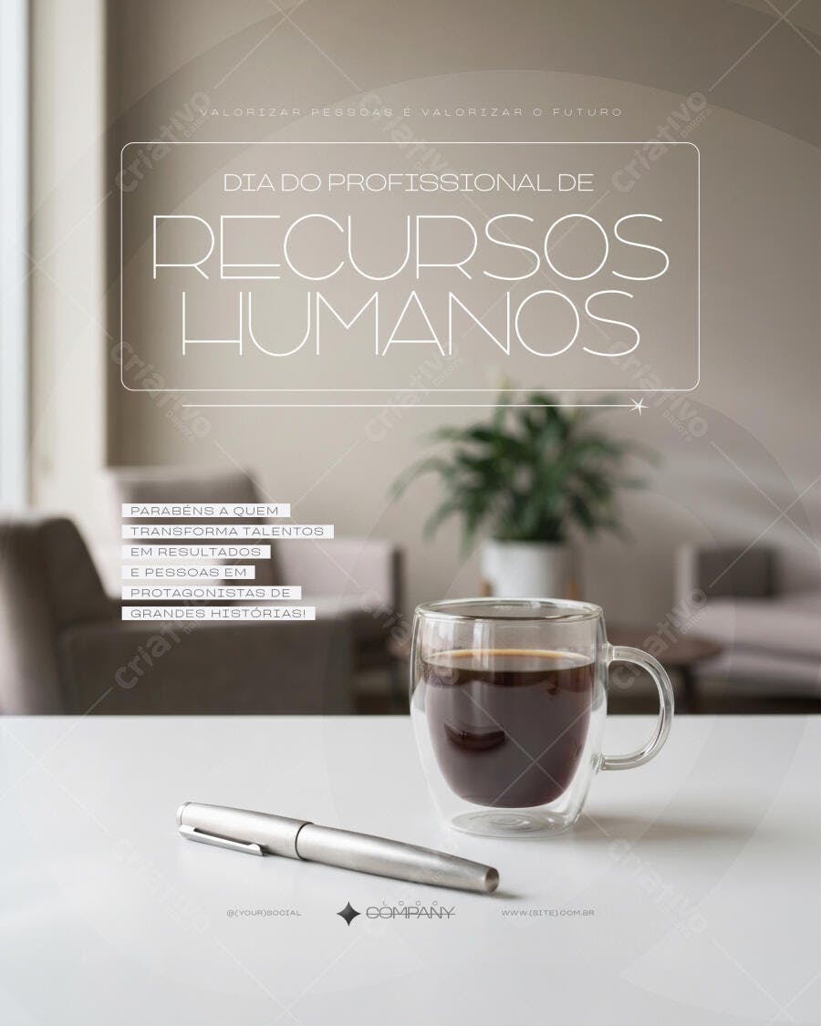 Post Instagram Dia do Profissional de RH PSD Editável