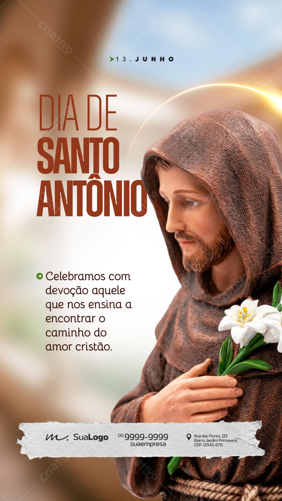 Story Dia de Santo Antônio 13 Junho PSD Editável