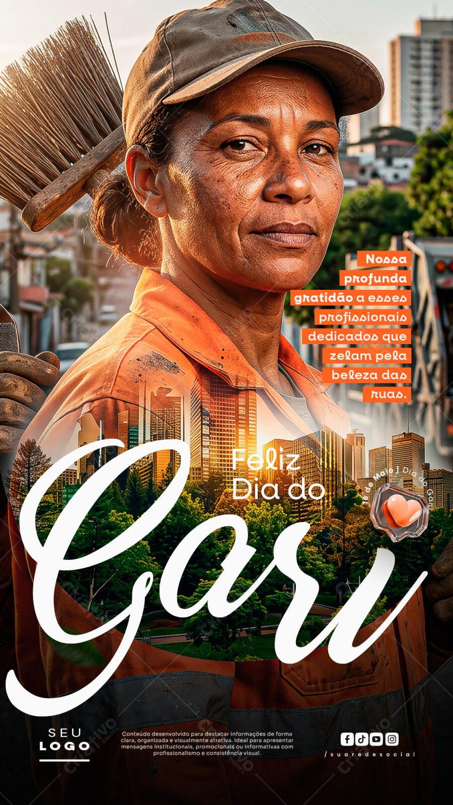 Story Dia do Gari 16 de Maio Profissional PSD Editável