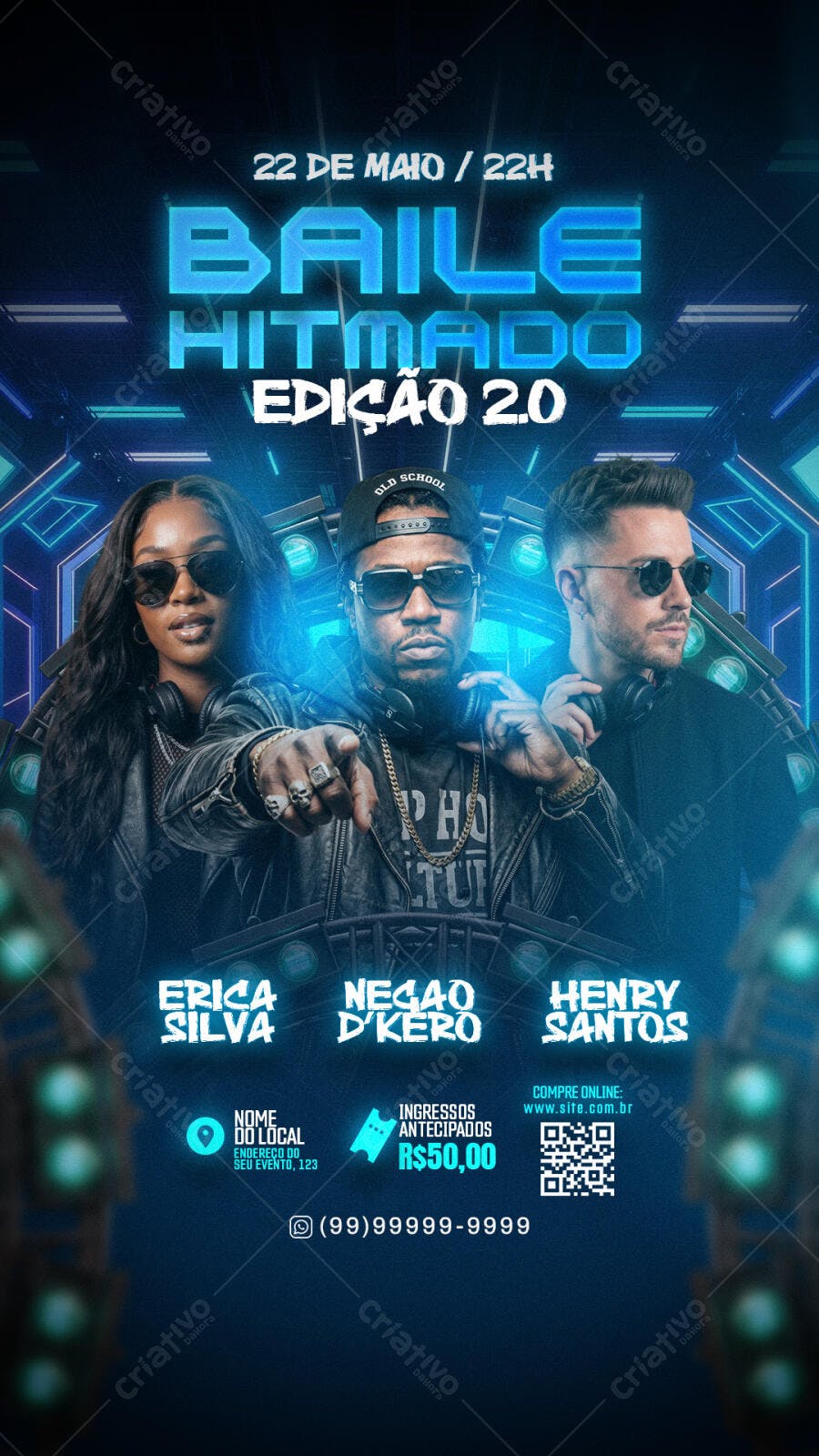 Flyer Baile Hitmado Festa Balada PSD Editável