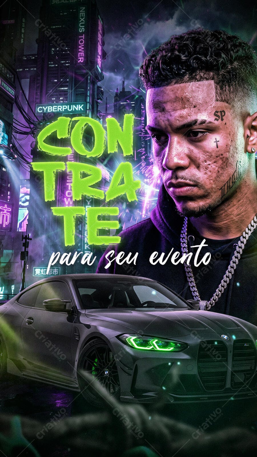 Flyer Contrate Artista Evento Balada PSD Editável