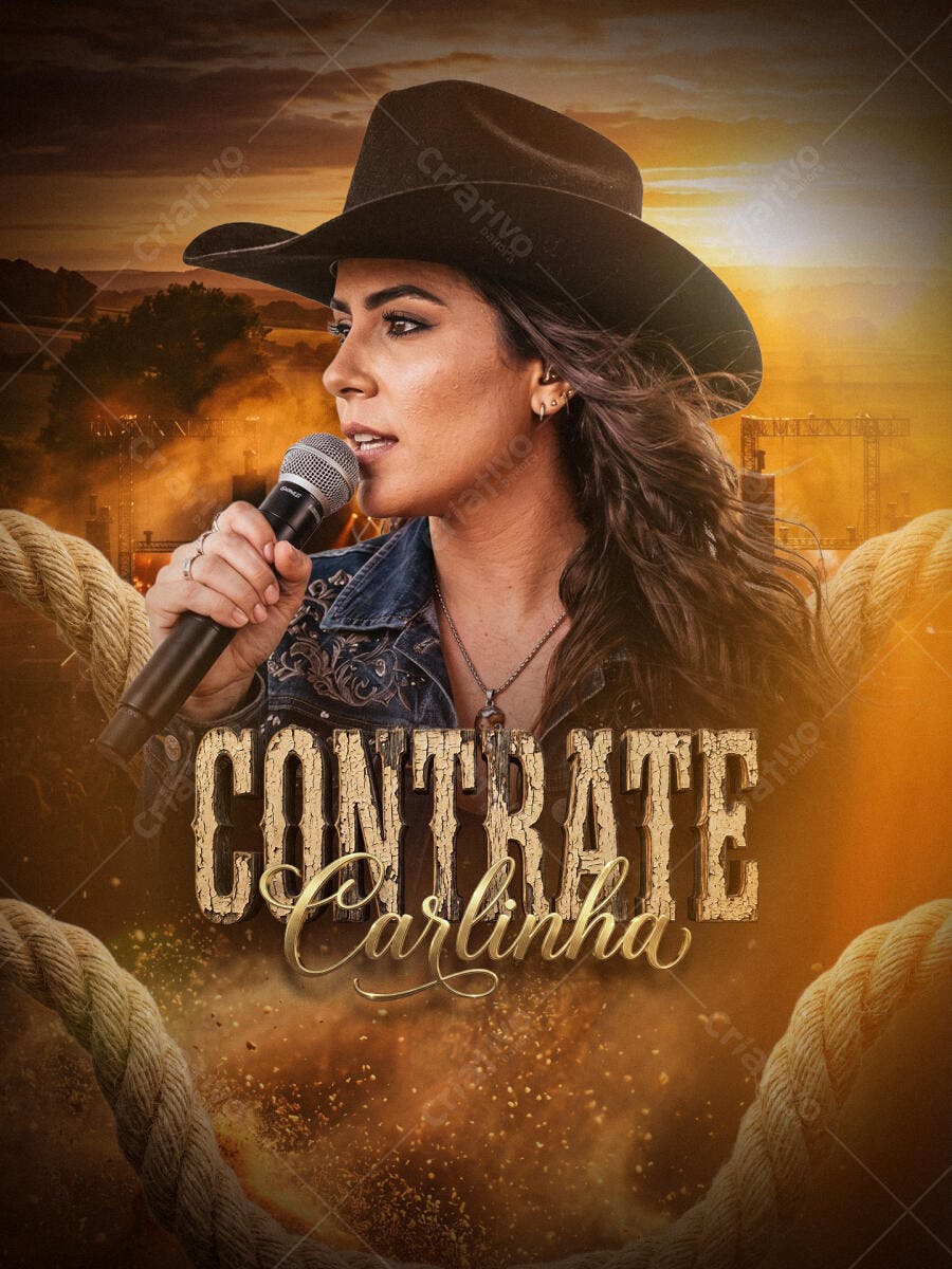 Flyer Contrate Cantora Sertaneja Country PSD Editável