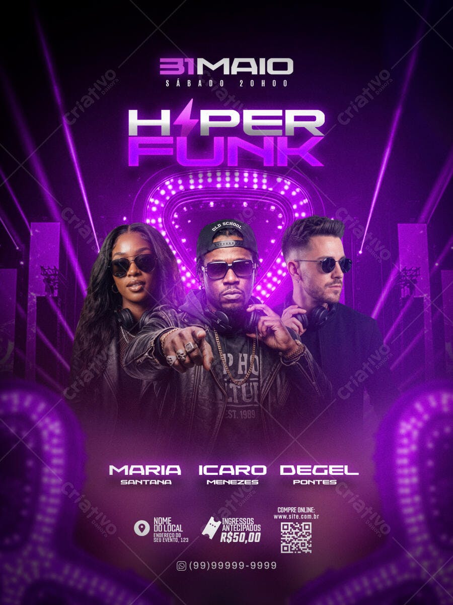 Flyer Festa Hyper Funk 31 Maio PSD Editável