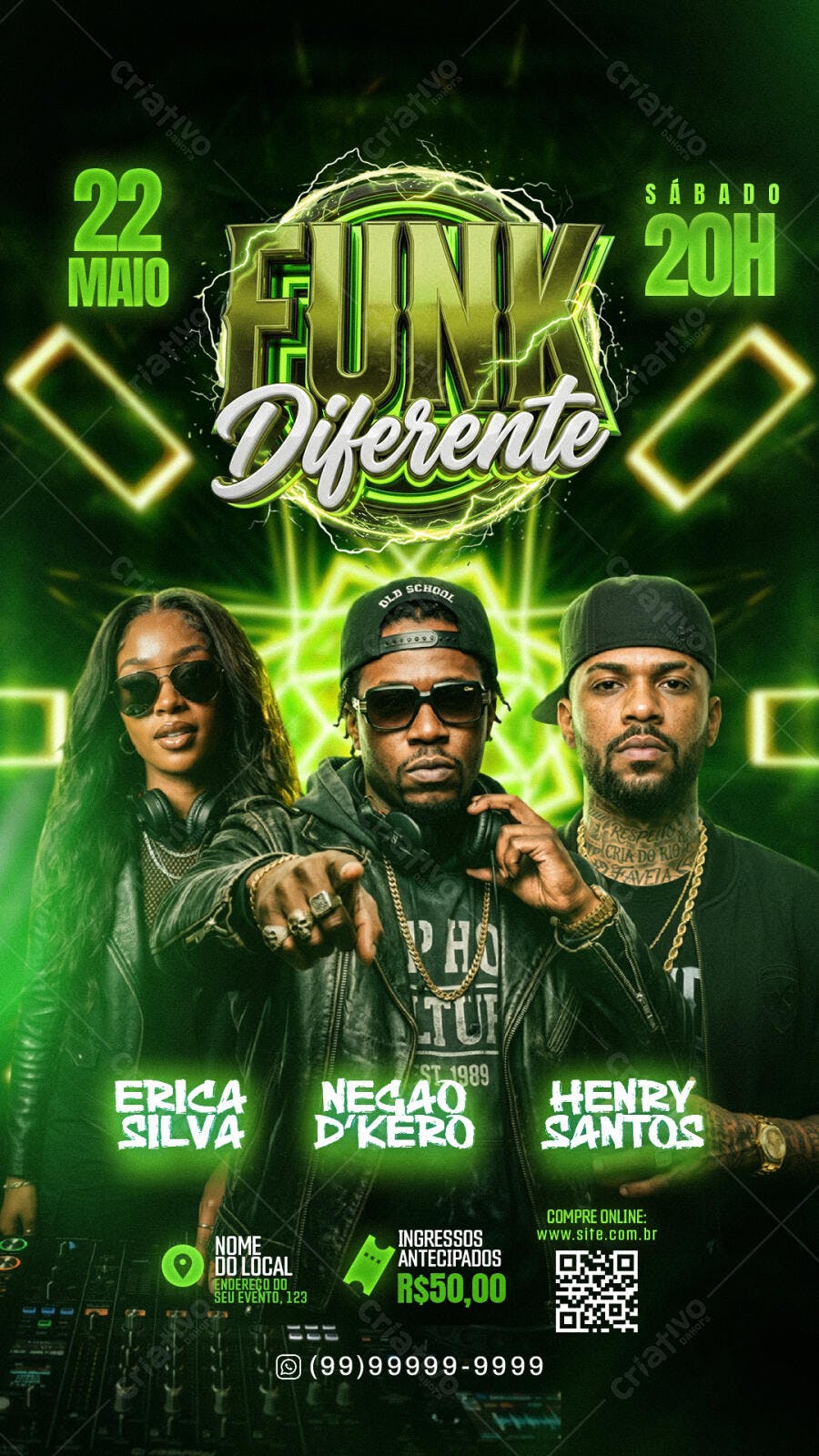 Flyer Funk Diferente Evento Balada PSD Editável