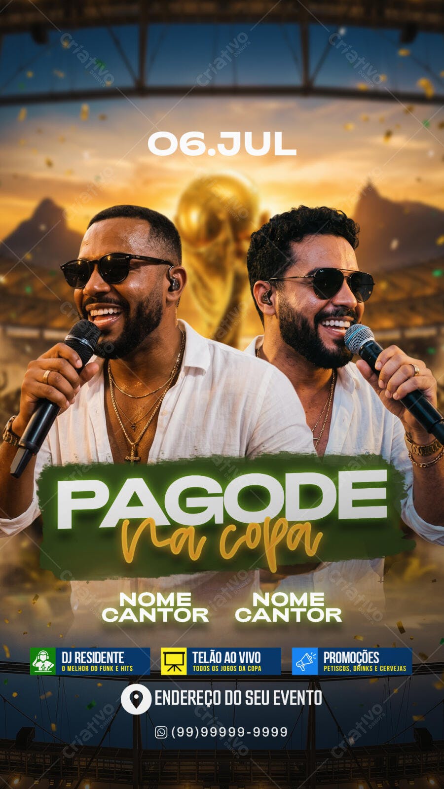 Flyer Pagode na Copa Evento Julho PSD Editável