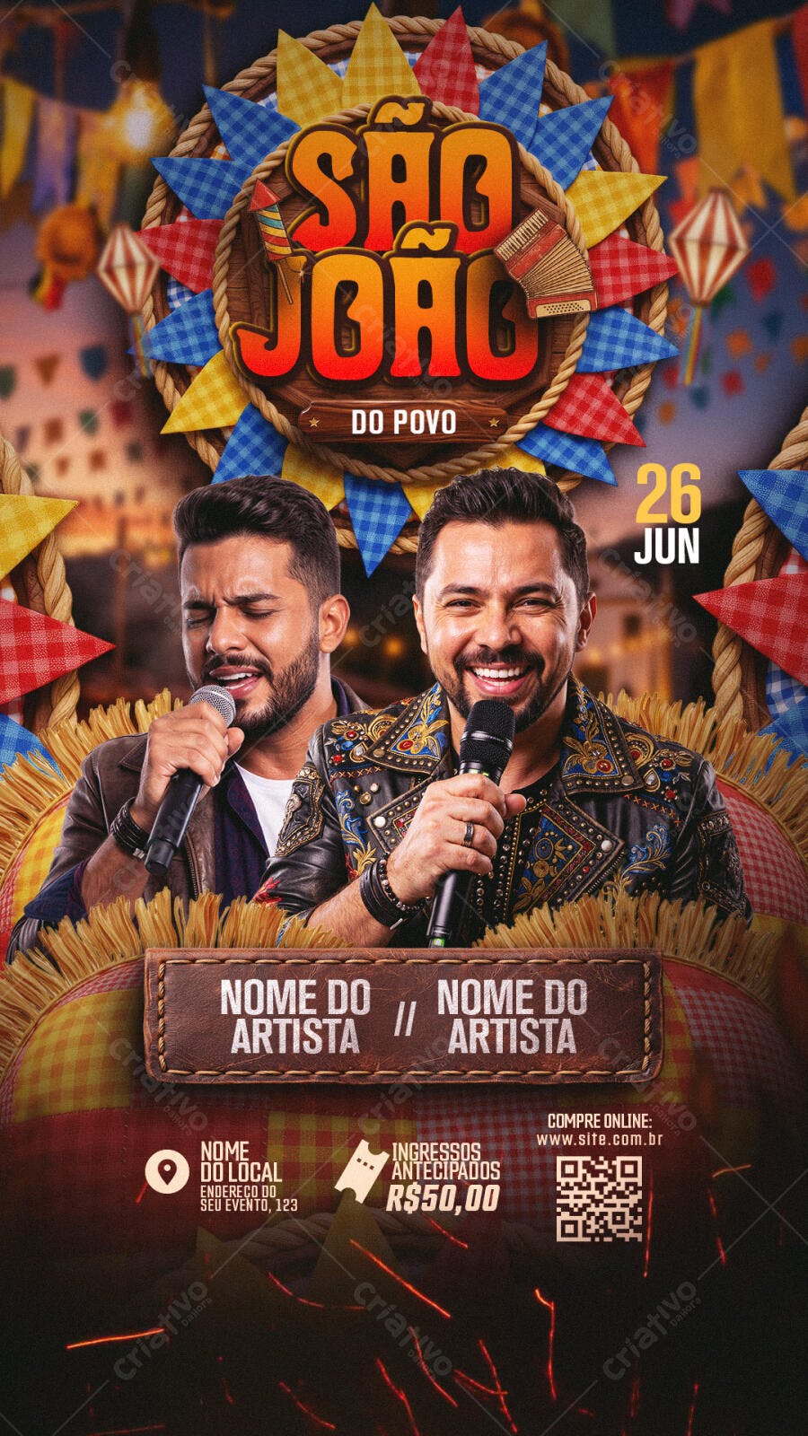 Flyer São João Festa Junina Forró PSD Editável