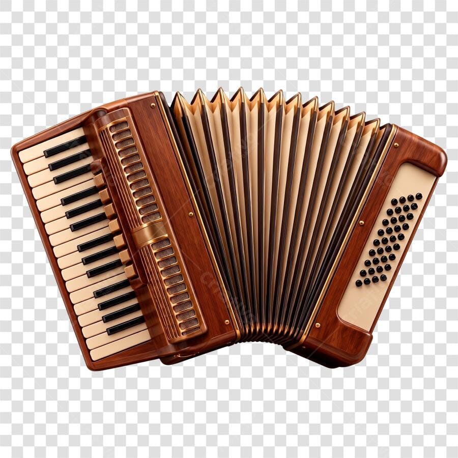 Foto Recortada Acordeon Sanfona Instrumento Musical PNG Fundo Transparente