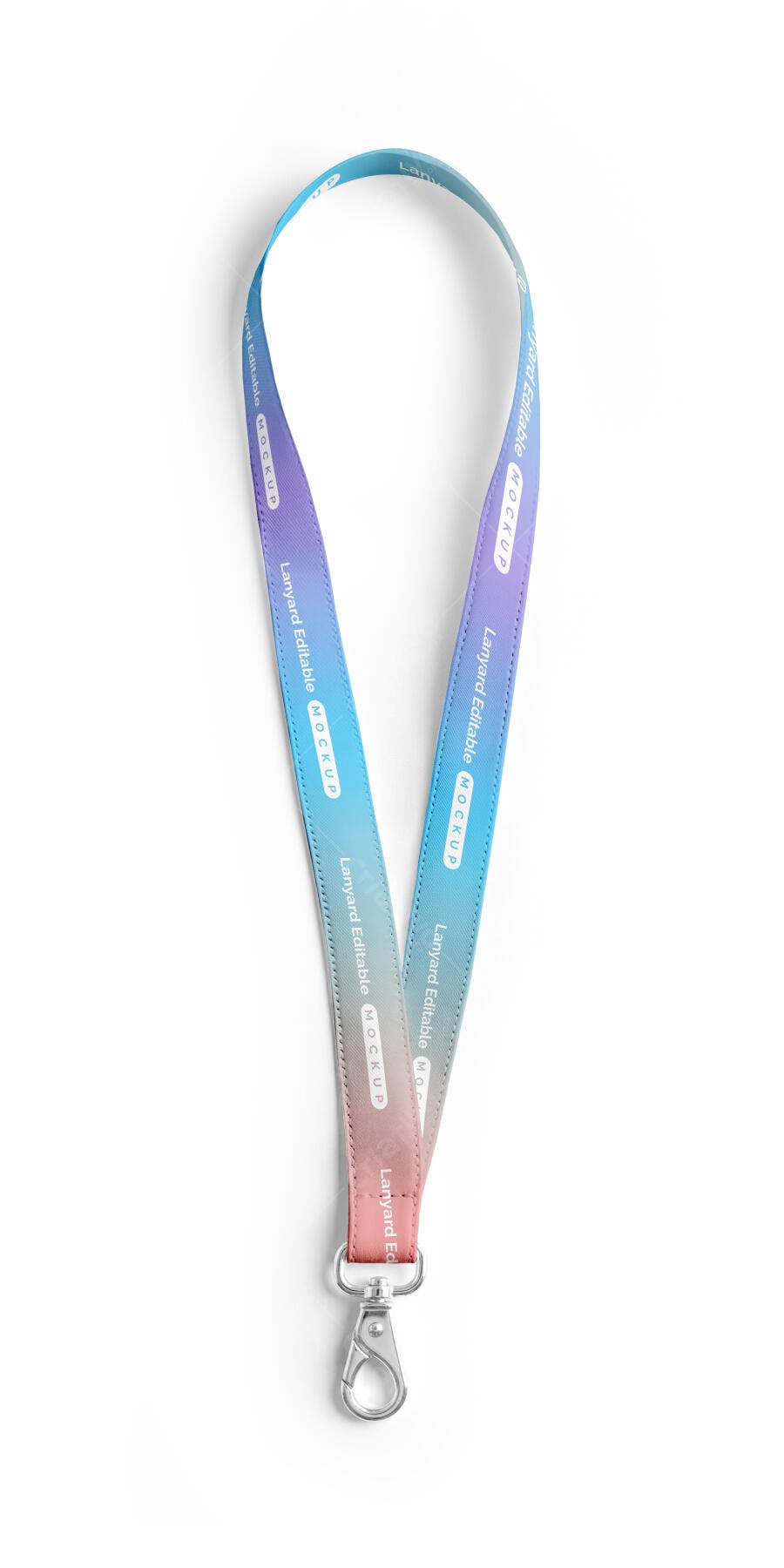 Mockup Lanyard Cordão Crachá Fundo Branco Editável