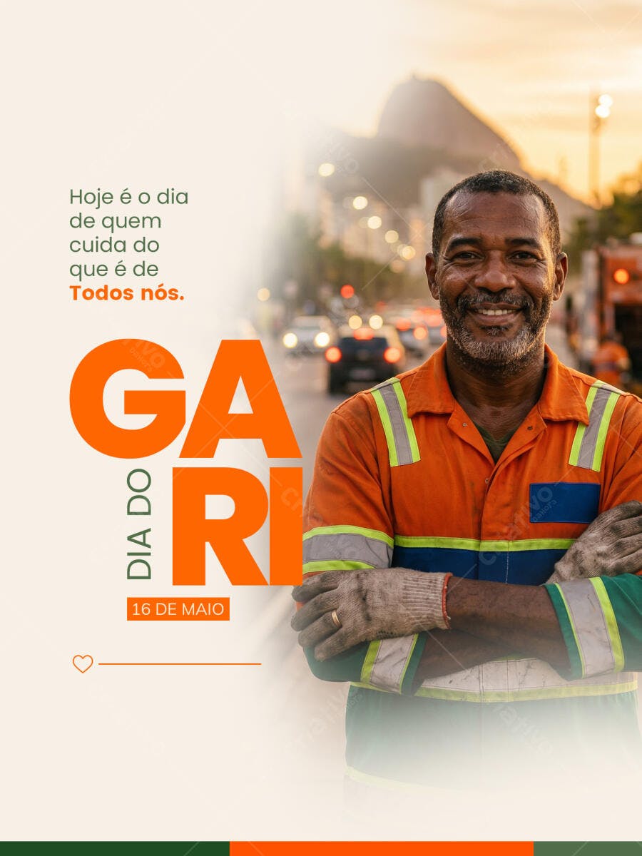 Post Dia do Gari 16 de Maio PSD Editável