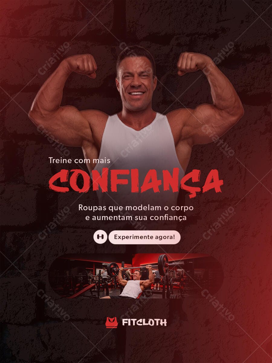 Post Instagram Academia Fitness Roupas PSD Editável