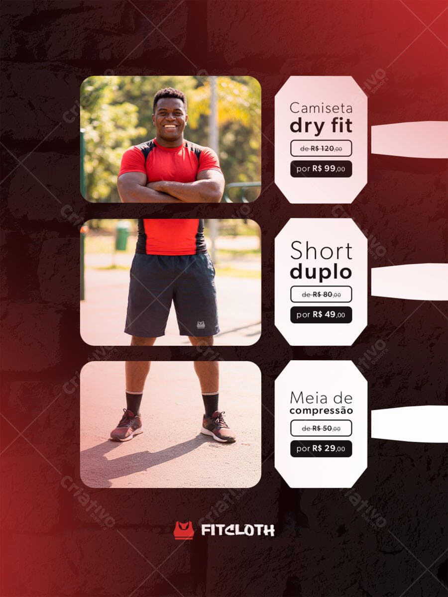 Post Instagram Loja Fitness Moda Esportiva PSD Editável