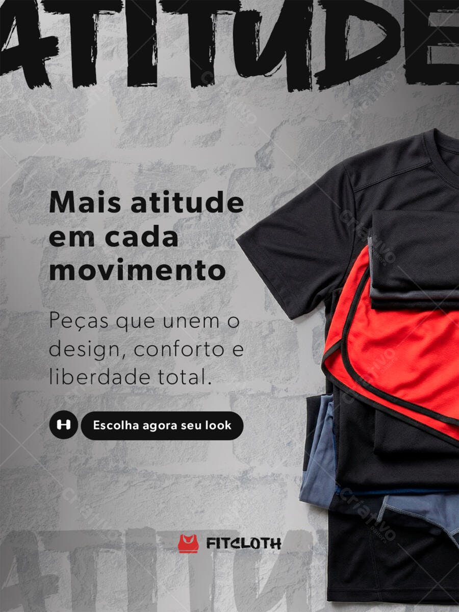 Post Instagram Moda Fitness Roupa Esportiva PSD Editável