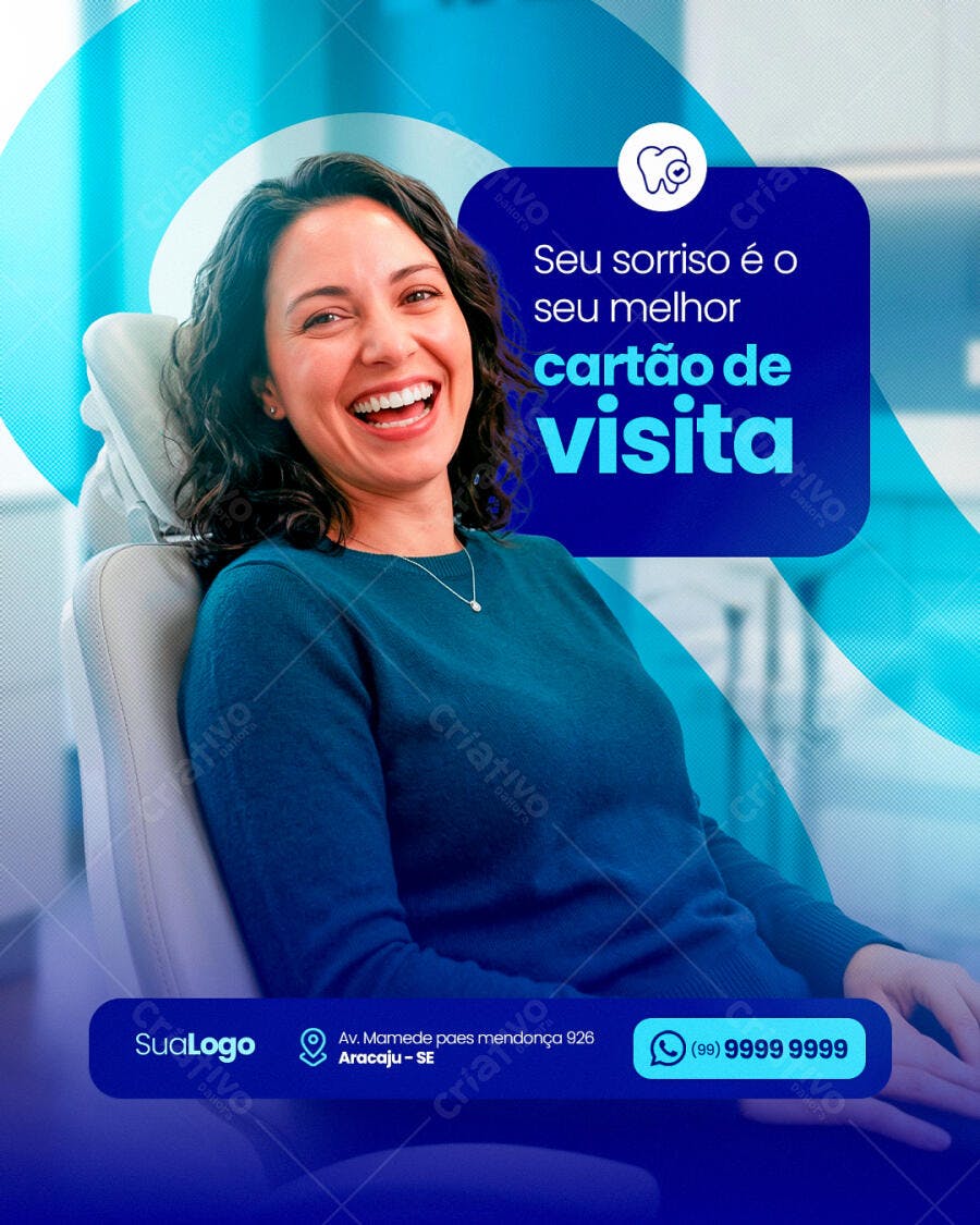 Post Instagram Odontologia Clínica Dentista PSD Editável