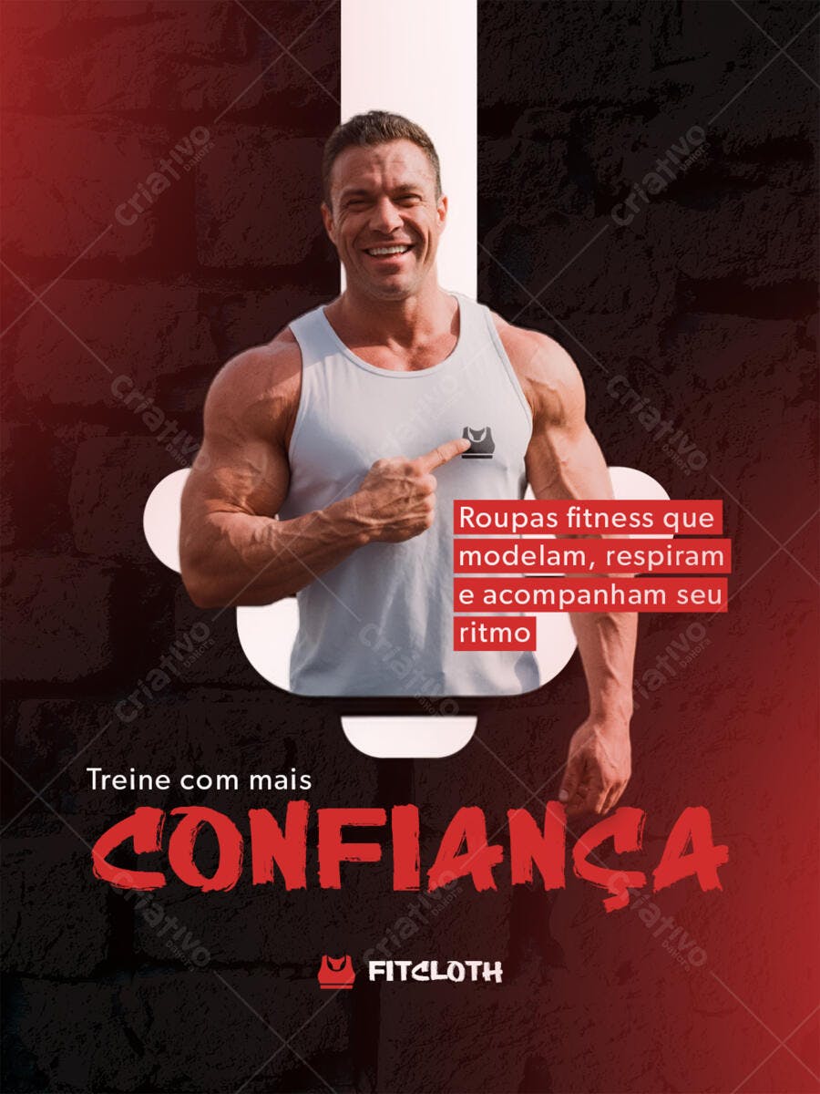 Post Instagram Roupas Fitness Academia PSD Editável