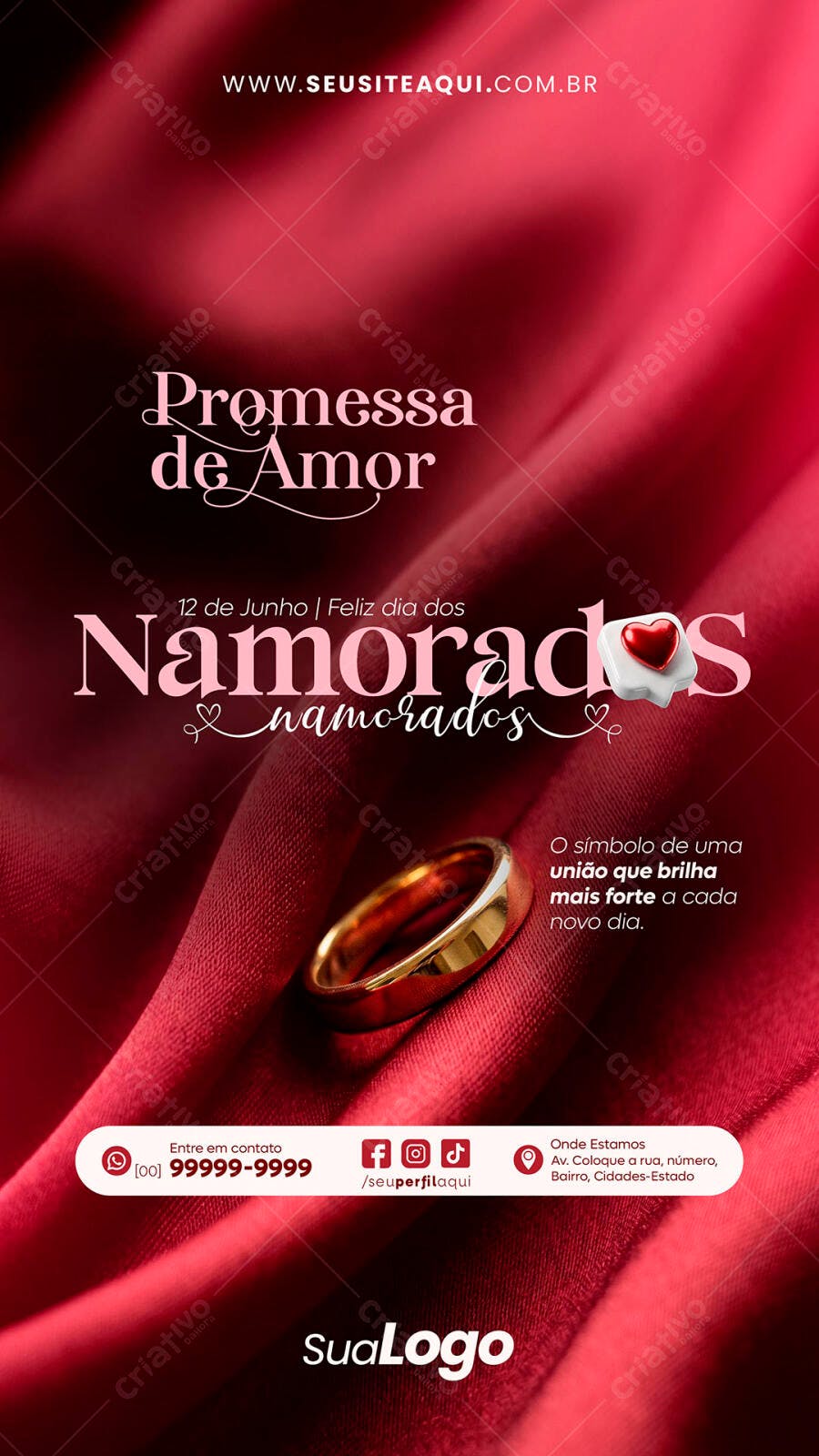 Story Dia dos Namorados 12 de Junho Aliança PSD Editável