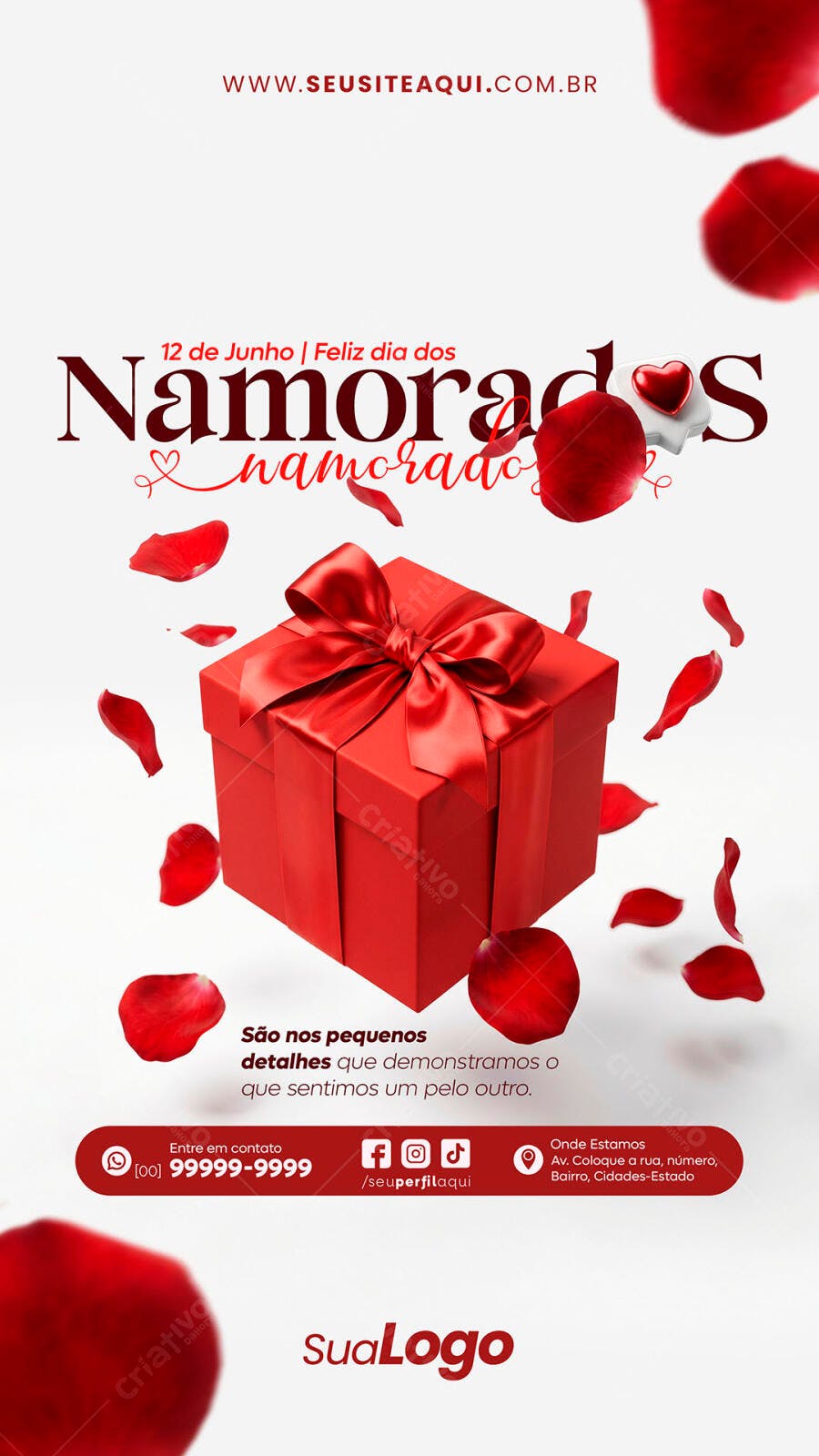 Story Dia dos Namorados 12 de Junho Presente PSD Editável