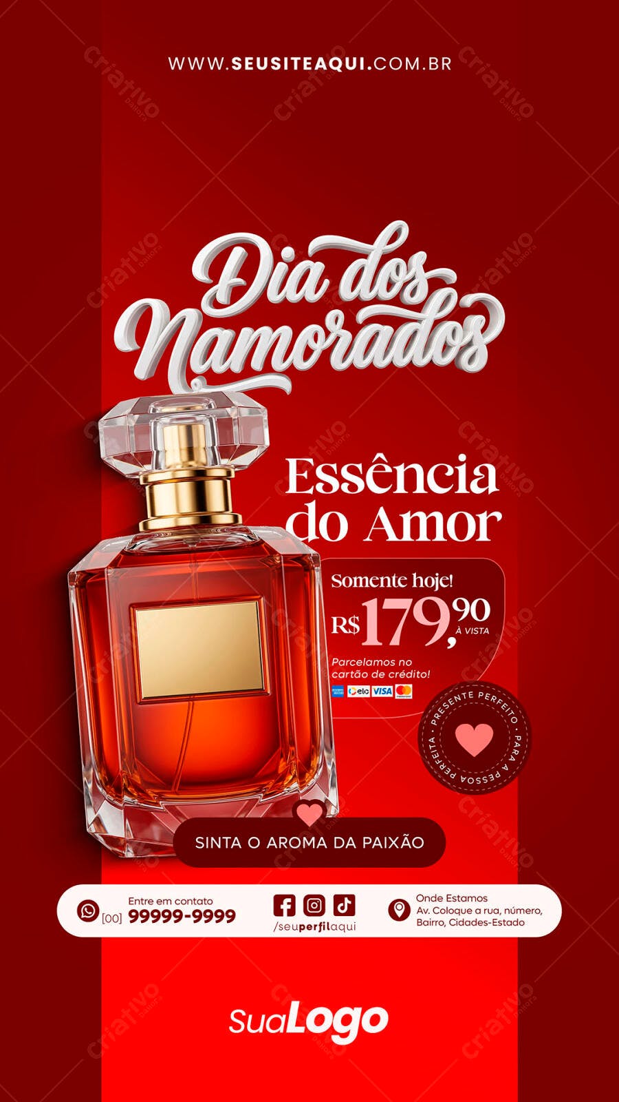 Story Dia dos Namorados Perfumaria Vermelho PSD Editável