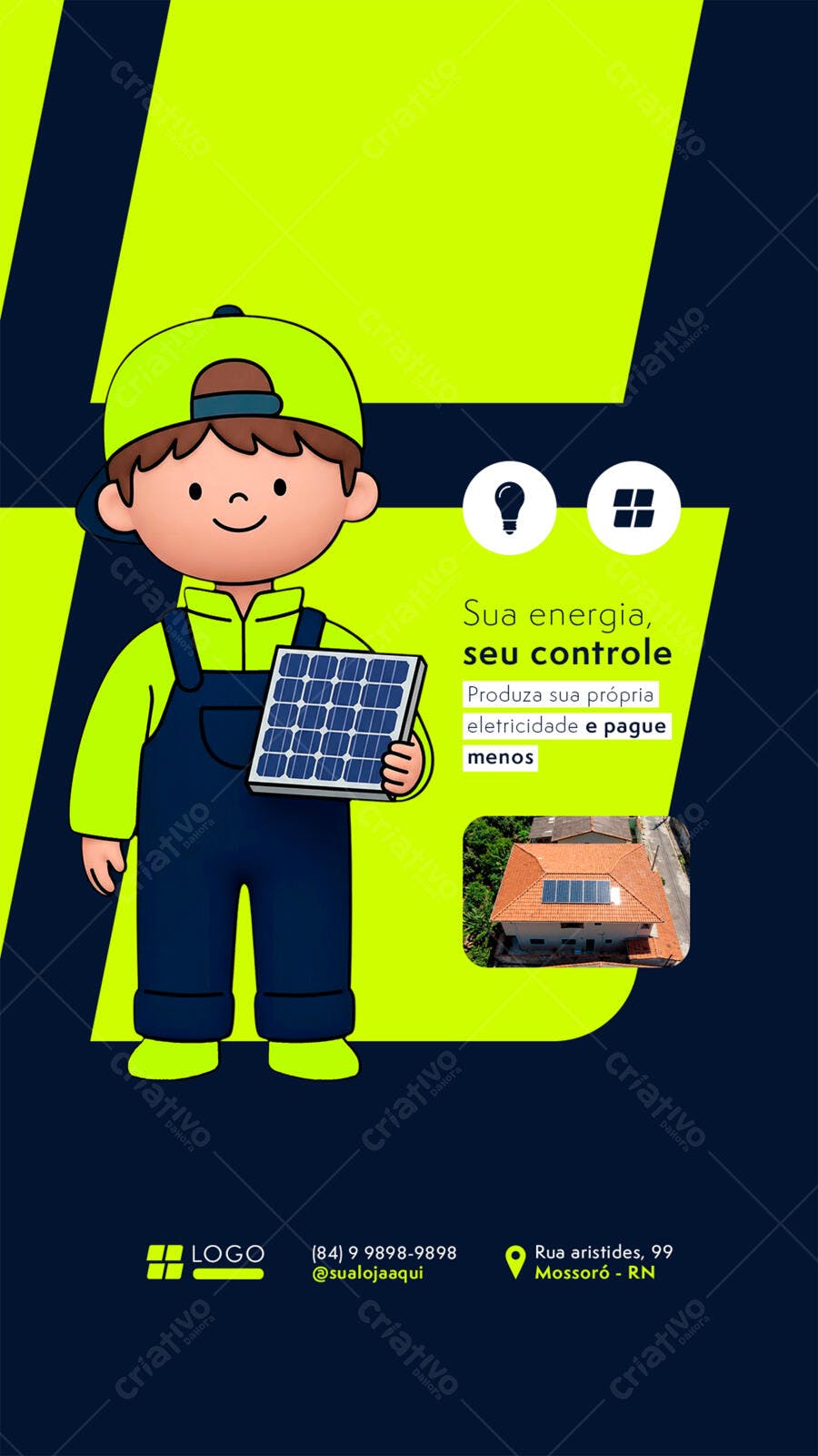 Story Instagram Energia Solar Instalador PSD Editável