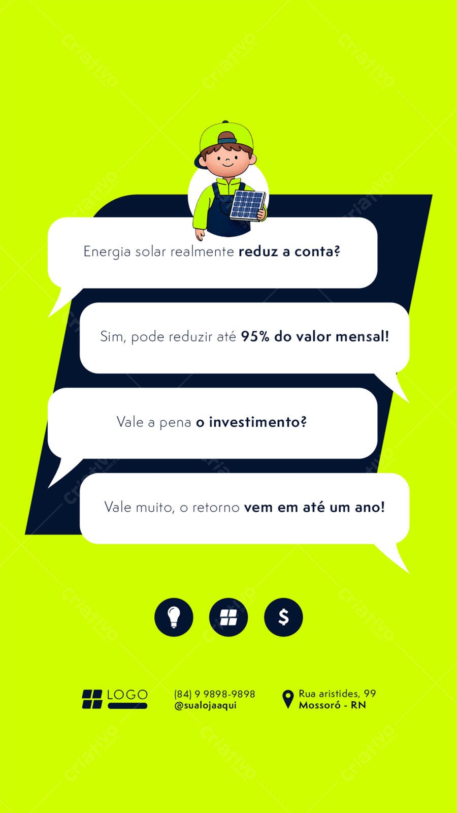 Story Instagram Energia Solar Sustentável PSD Editável